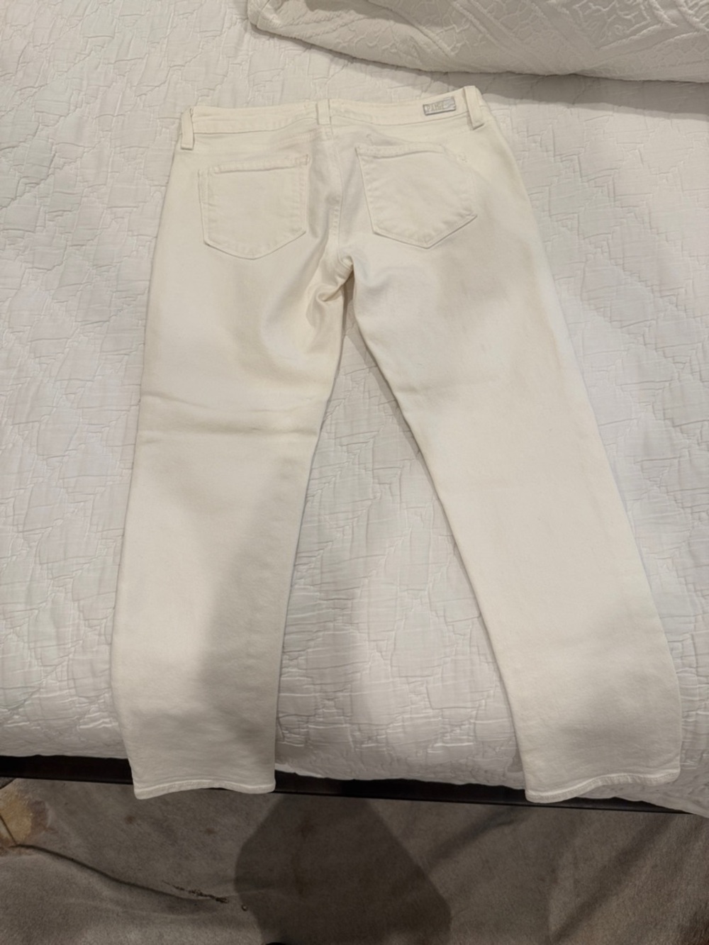 PAIGE White High-Rise Women’s Jeans - Slim Straight - Picture 4 of 5